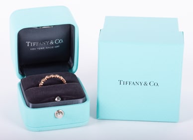 Tiffany & Co XO Diamond and 18kt. Rose Gold Band Ring