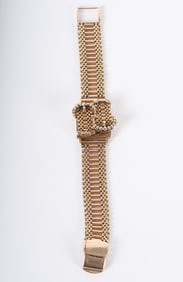 Amazing Victorian 14K Yellow Gold Buckle Bracelet