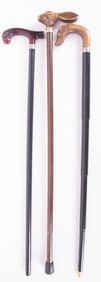 Collection of Vintage Figural Canes/Walking Sticks