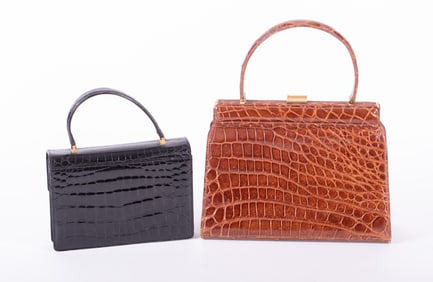 Two Vintage Alligator Handbags Retailed by Saks Fifth Avenue