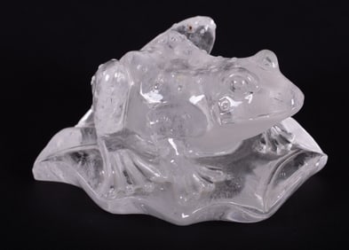 A Rock Crystal Carving of a Large Toad