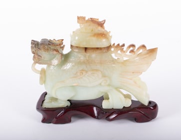 A Chinese Carved Jade Dragon Vessel