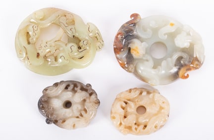 Four Chinese Carved Jade Ornaments