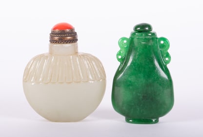 Two Jade Snuff Bottles