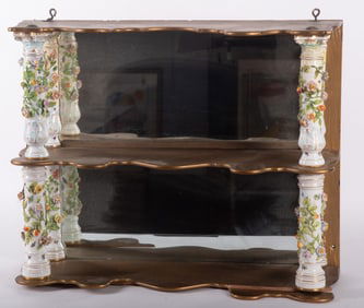 A Meissen Porcelain Mounted Wall Shelf
