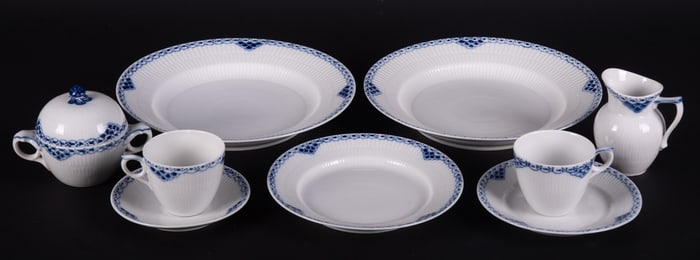 Royal Copenhagen Princess Blue Dinner Service for Ten
