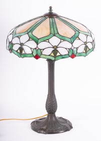 Art Nouveau Leaded Glass Lamp Early 20th Century