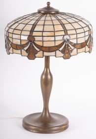 Caramel Slag Leaded Glass Lamp 20th Century