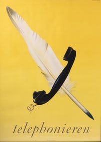 Herbert Leupin, Switzerland (1916-1999), Telephonieren, 1941, color lithographic poster