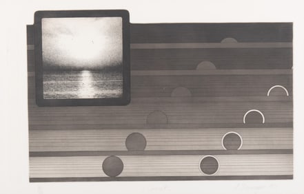 Achilleas Droungas, Greece (B. 1940), Sunset, 1971, etching with embossing, ed. 24/110