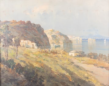 Albert Rosati, Italy 1893-1972, Coastal Landscape, oil on canvas