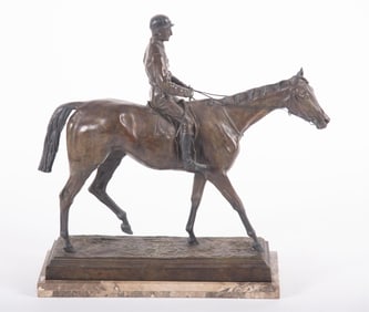 Isidore Jules Bonheur, French 1827-1901, Kincsem with Madden Up, bronze