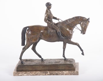 Isidore Jules Bonheur, French 1827-1901, Jockey on a Horse, bronze