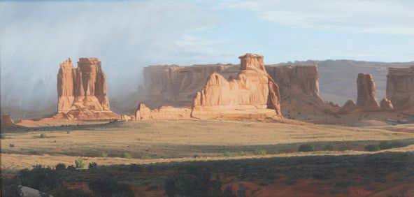 Mark C. Weber, Missouri (b. 1949), Monument Valley, oil on board