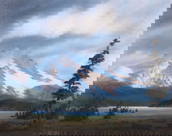 David Dalton, California, Michigan (B. 1952), Cascade Peak, oil on canvas