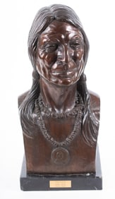 E. H. Daniels, American 20th Century, Red Cloud - Sioux Chief (1822-1909), bronze