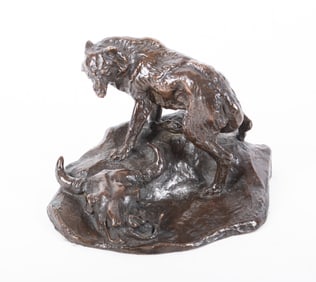 Charles Marion Russell, American (1864-1926), An Enemy that Warns, bronze