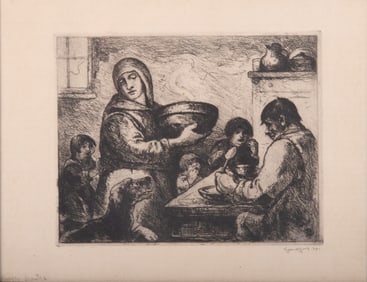 Eugene Higgins, New York, Connecticut, Kansas, Missouri (1874-1958), Hungry Moutha, engraving