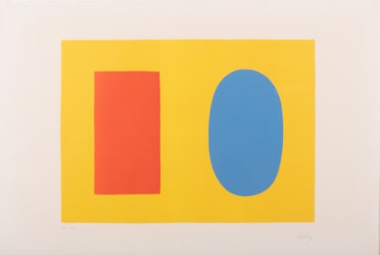 Ellsworth Kelly, American (1923-2015), Orange and Blue over Yellow (Axsom 30), lithograph in colors,