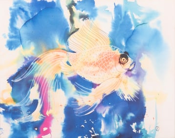 Russell Kraus, St. Louis (1918-2009), Fan Tail Goldfish, watercolor