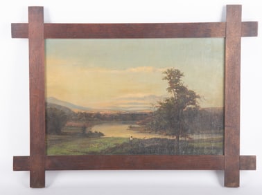 Unknown Artist, Continental School 19th Century, River Landscape, Oil on canvas