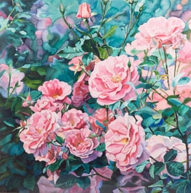 David Barba, California (1933-2016), Roses, 1988, watercolor on paper