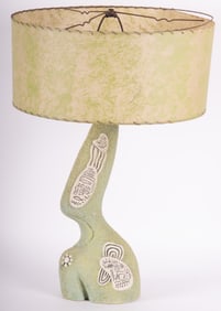 A Mid-Century Modern Green Lamp