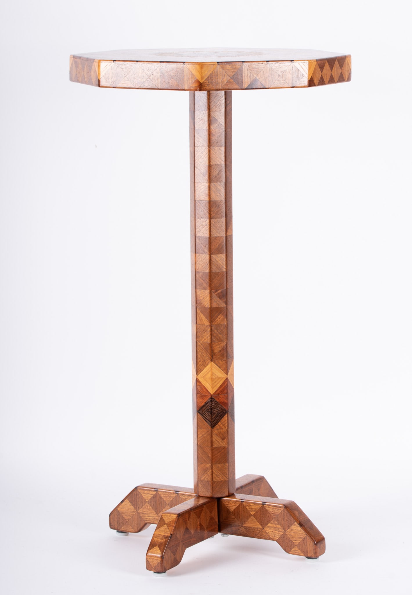 Robin Tucker Hand Crafted Wood Mosaic Plant Stand (1 of 5)