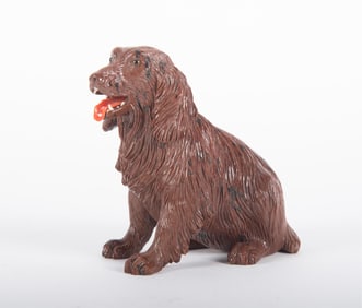 Erwin Klein, Germany (b. 1941), finely carved obsidian figure of a seated Dachshund