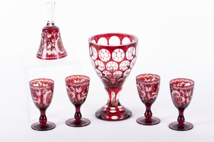 A Collection of Bohemian Etched Table Articles