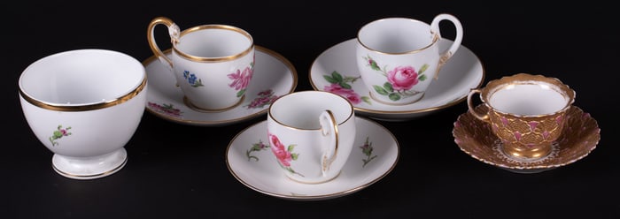 A Collection of Meissen Porcelain Table Objects