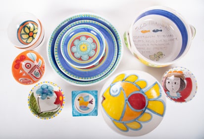 Desimone Italy Hand Painted Pottery Dinnerware