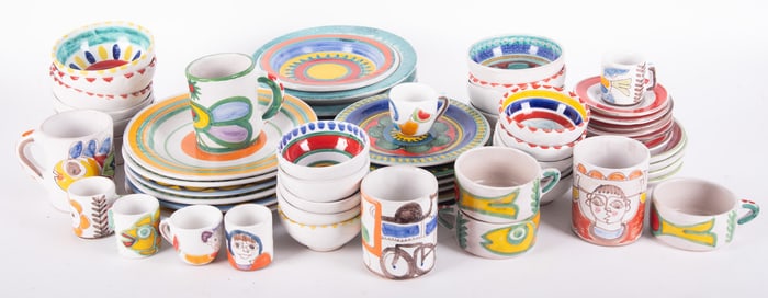 Large Collection of Desimone Italy Hand Painted Pottery