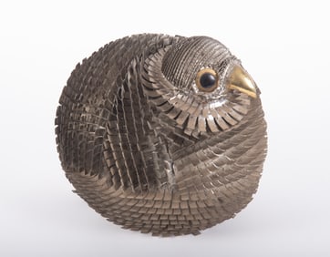 Brutalist Metal Bird Sculpture, Circa 1970s