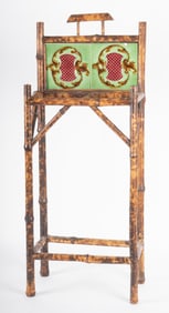 An Antique English Bamboo and Art Tile Umbrella or Walking Cane Stand