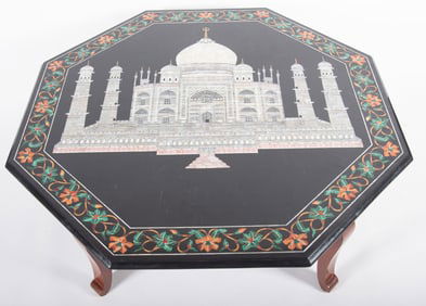Twentieth Century Pietra Dura Inlaid Granite Low Table