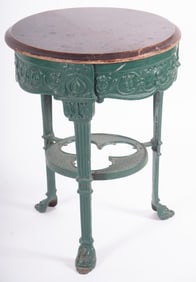 Antique Green Painted Cast Iron Pub Table