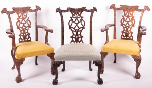 Three Chippendale Style Chairs