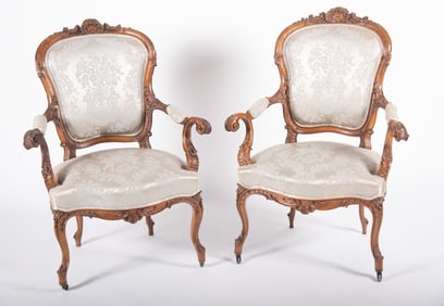 A Pair of Semi-Antique French Fauteuils