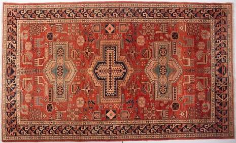 Handwoven Persian Heriz Area Rug