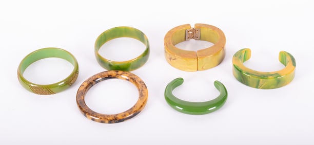 Collection of Six Vintage Bakelite Bracelets