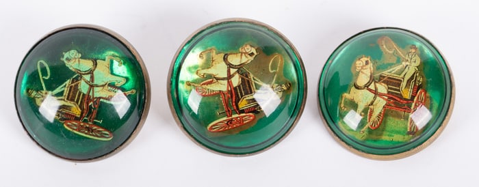 Two Vintage Horse Bridal Rosettes and One Brooch