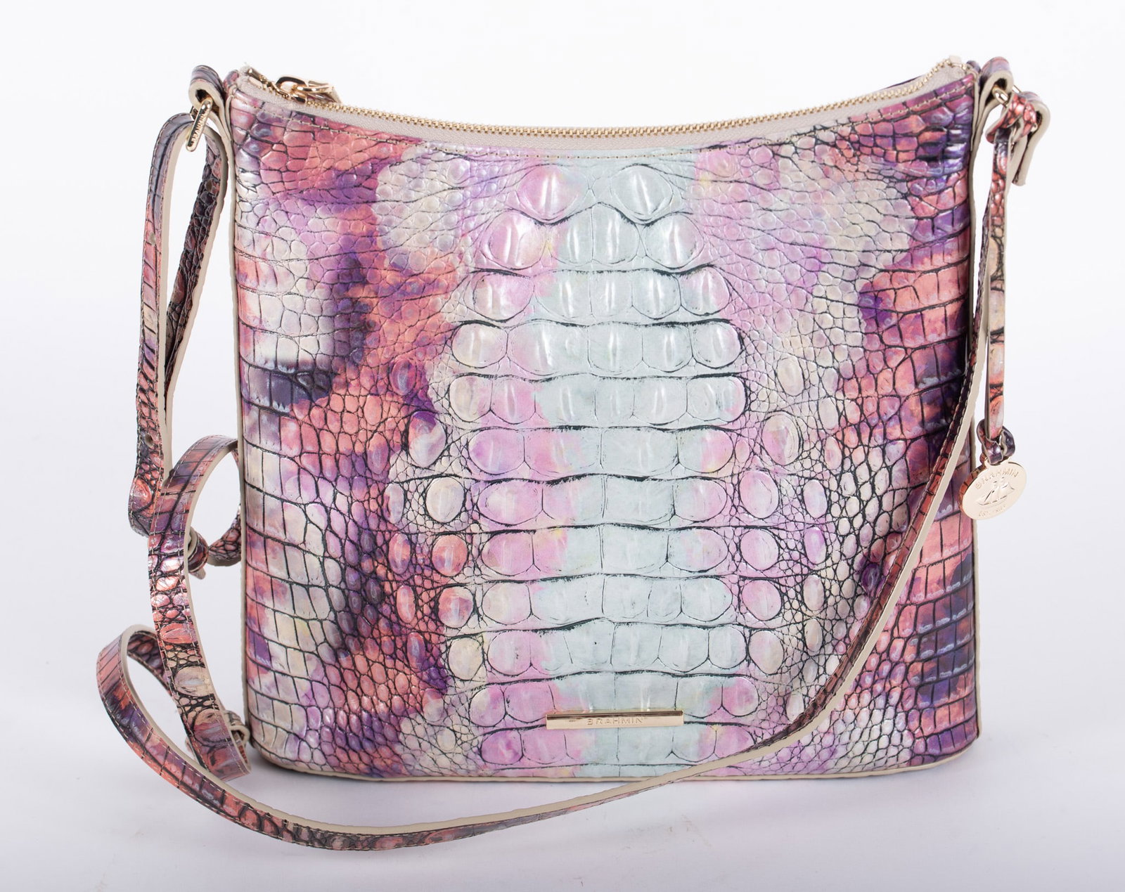 Brahmin Katie Supernova Ombre Melbourne Leather Crossbody Bag: Brahmin Katie Supernova Ombre Melbourne Leather Crossbody Bag This zip-top style tapers out slightly to create a sleek silhouette. Adjustable strap, multiple interior pockets and a key clip. Featured 