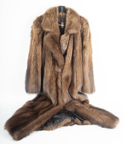 Natural Fisher Full Length Fur Coat Retailed by Neiman Marcus
