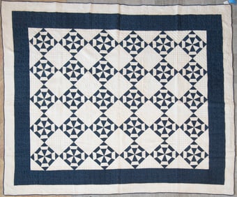 Custom Design Square With Triangles Quilt 1950, American