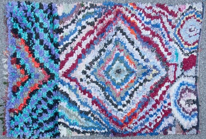 Moroccan Boucherouite Area Rug
