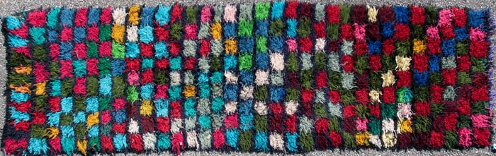 Moroccan Boucherouite Checkered Runner