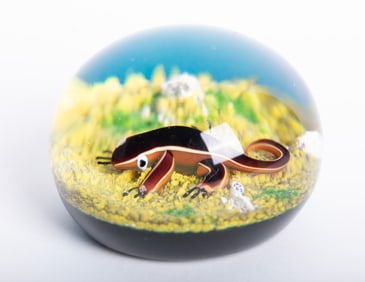 A Baccarat Salamander Lampwork Paperweight