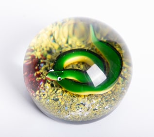 A Baccarat Snake Lampwork Paperweight