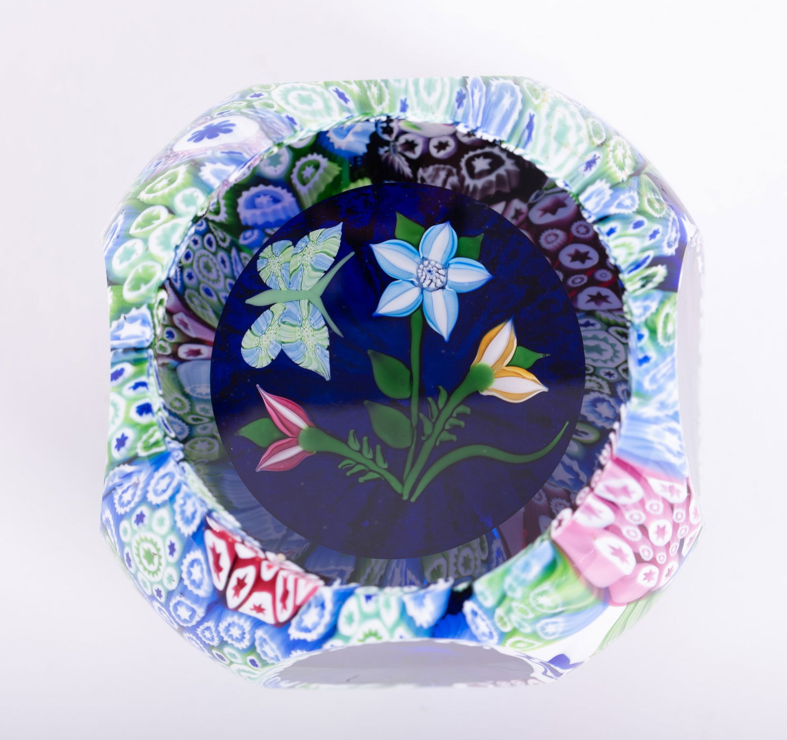 A John Deacons Millefiori Overlay and Botanical Paperweight (1 of 4)